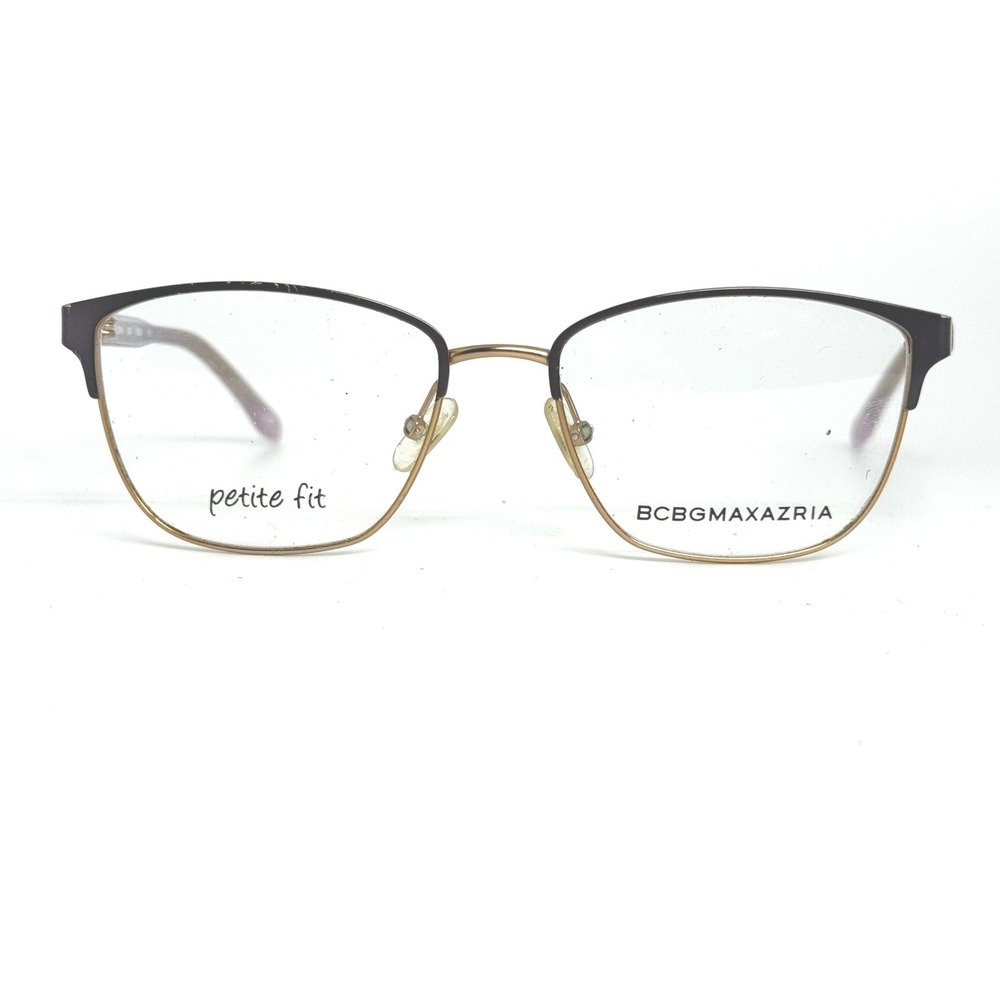 BCBGMAXAZRIA Hilda‎ Petite Fit Eyeglasses Gold Tone Purple Accents Women 21306